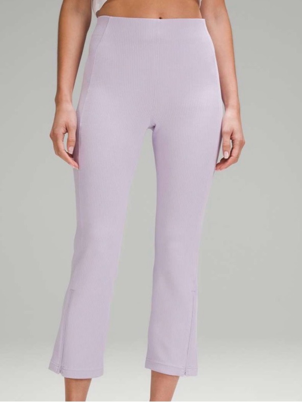 Lululemon Pants 14 Ribbed Zip-Leg High-Rise Cropped Pant 25" Lilac Ether Purple
